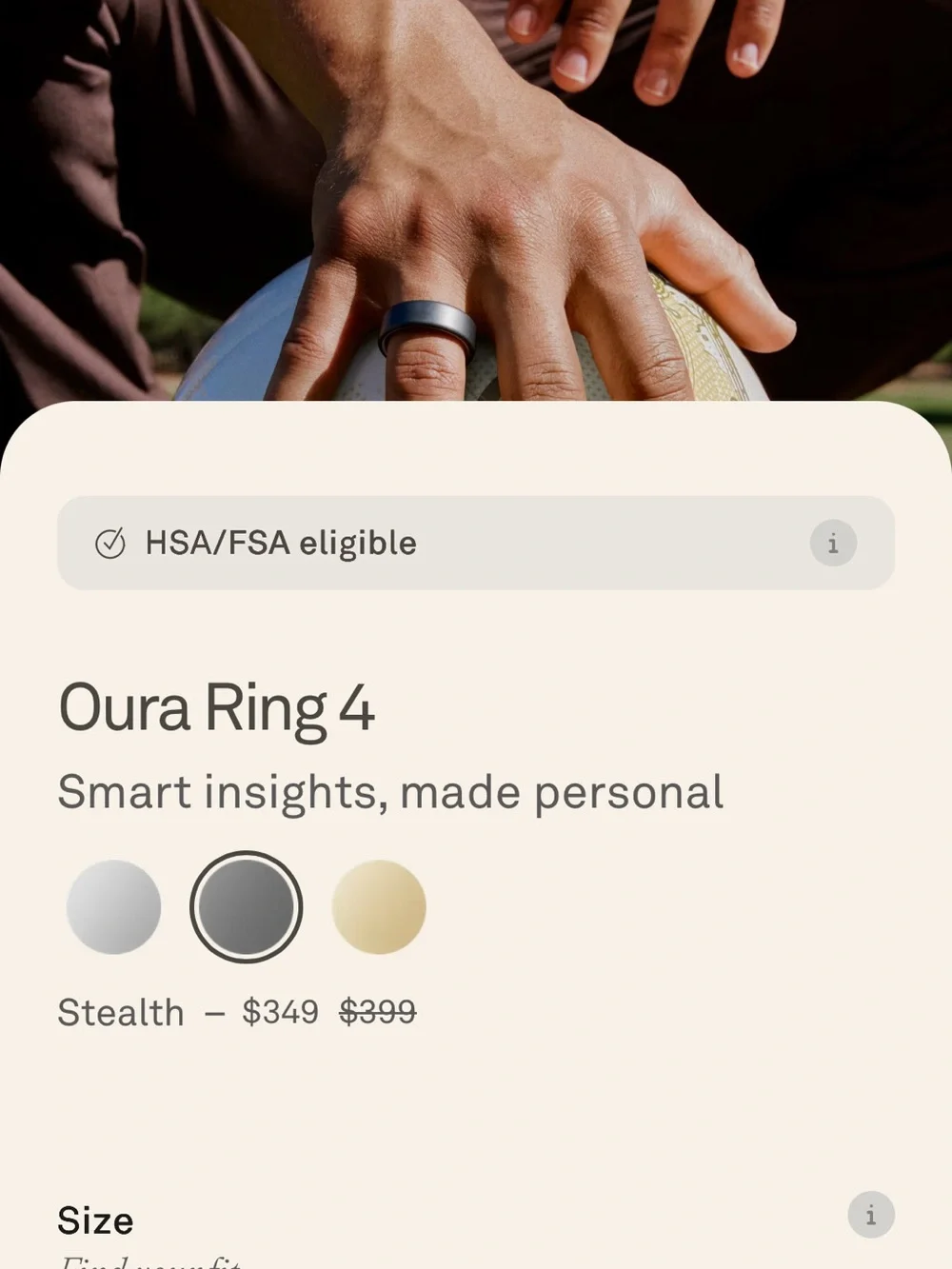Oura Ring 4 Size 12 in Stealth